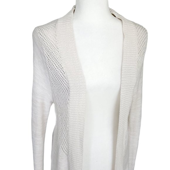 Roxy Beige Crochet Knit Open Front Cardigan Sz. M - Picture 5 of 10